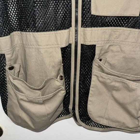 Fieldline Mens Mesh Shooting Vest Beige & Black - Picture 3 of 10